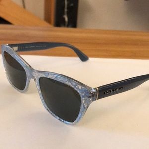 Dolce & Gabbana DG3198 2853 Blue Lace Detail Polarized Sunglasses - Lightly Worn